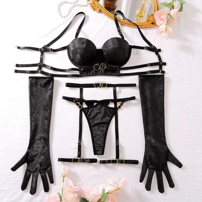 Camila's Leather Lingerie Set